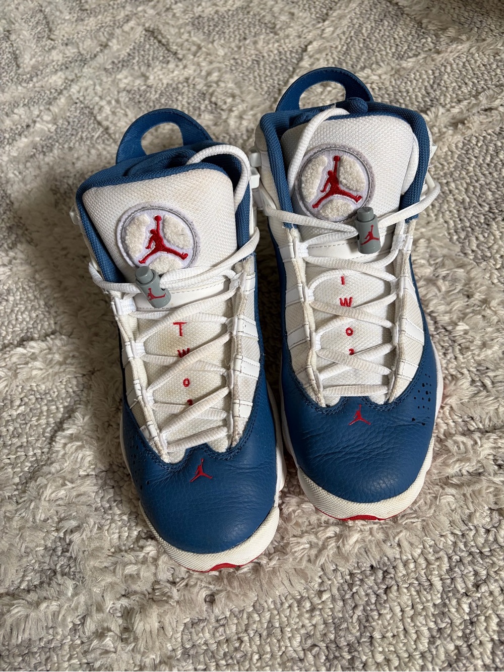 Air Jordan Retro Kids Shoes in Blue/White